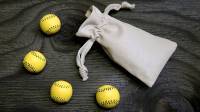 Set of 4 Leather Balls for Cups and Balls (Yellow) by Leo Smetse